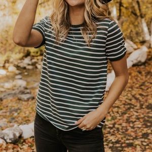 Roolee Striped Holiday Top in Blue and White!